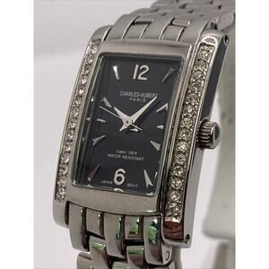 Charles Hubert Paris Womens Silver Luxury Watch Works New Batteyr